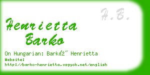 henrietta barko business card