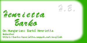 henrietta barko business card